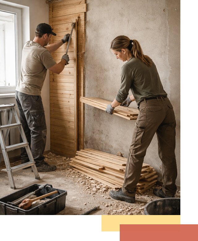 Демонтаж вагонки со стен в Пугачеве — профессиональный демонтаж