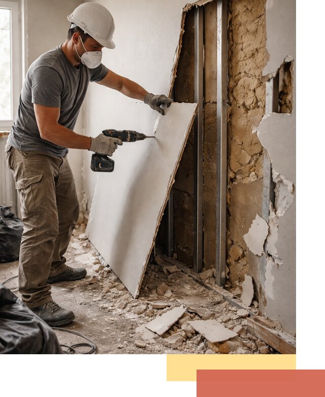 Демонтаж гипсокартона со стен в Пугачеве качественно и быстро