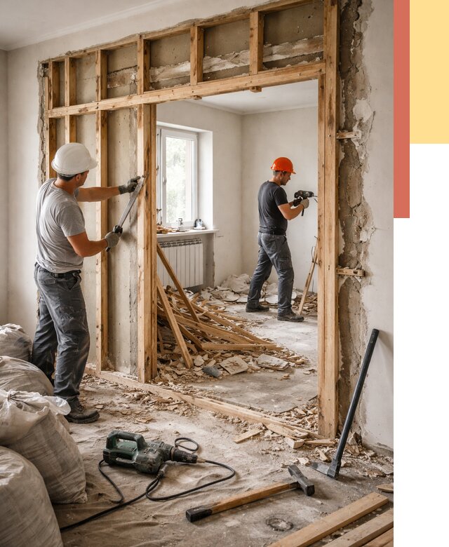 Демонтаж деревянных перегородок в Пугачеве от 3251 руб. — быстро и недорого | ОТДЕЛОЧНИК-Пгч