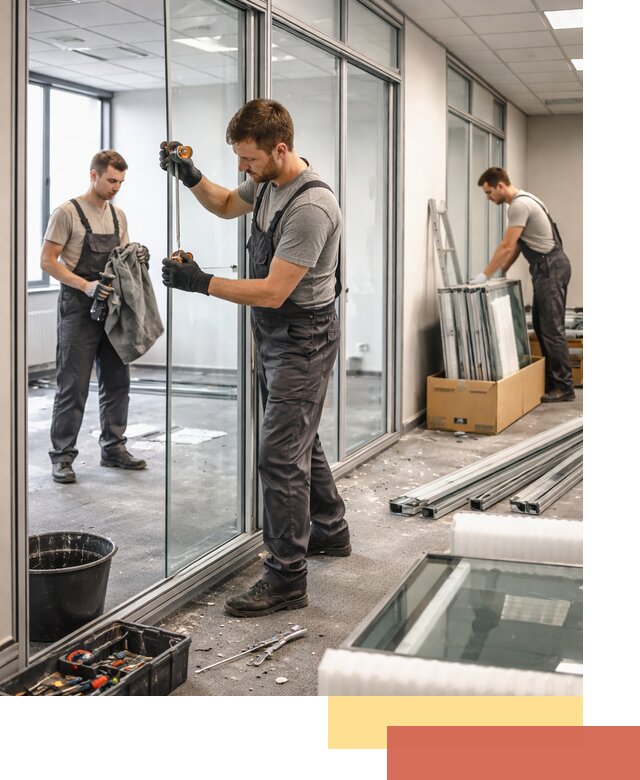 Демонтаж стеклянных перегородок в Пугачеве быстро и безопасно