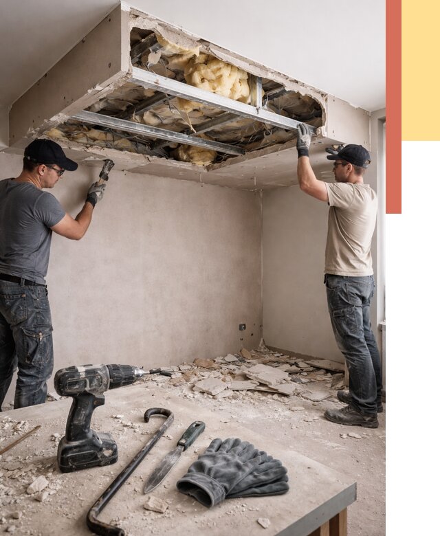 Демонтаж короба из гипсокартона в Пугачеве от 1544 руб. — быстро и недорого | ОТДЕЛОЧНИК-Пгч