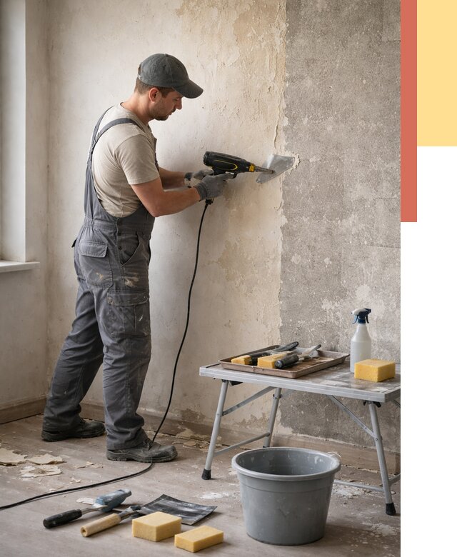 Очистка стен от клея в Пугачеве от 1880 руб. — снятие и удаление клея со стен | ОТДЕЛОЧНИК-Пгч