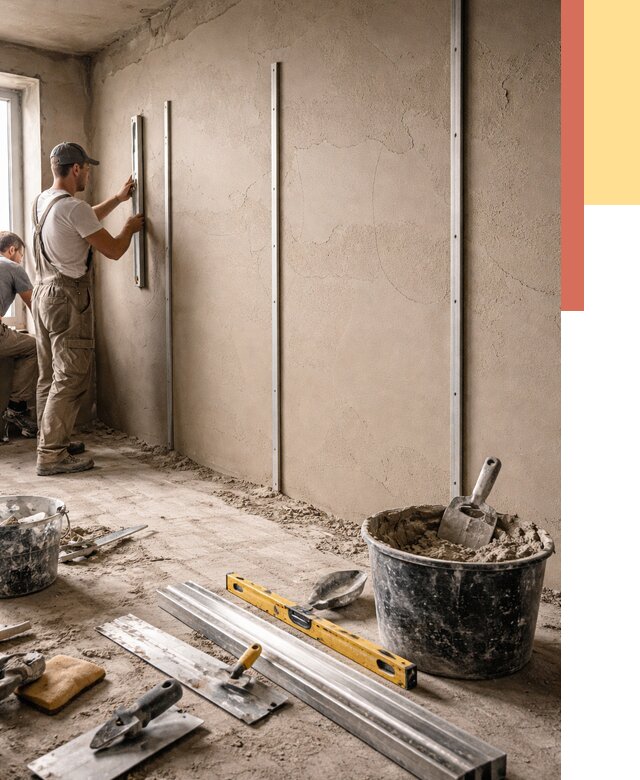 Штукатурка стен по маякам в Пугачеве от 5588 руб./м² — выравнивание под ключ | ОТДЕЛОЧНИК-Пгч