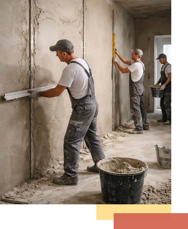 Штукатурка стен по маякам в Пугачеве — точная и ровная поверхность