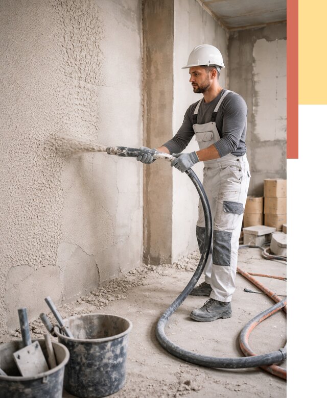 Машинная штукатурка стен в Пугачеве под ключ от 6604 руб./м2 | ОТДЕЛОЧНИК-Пгч