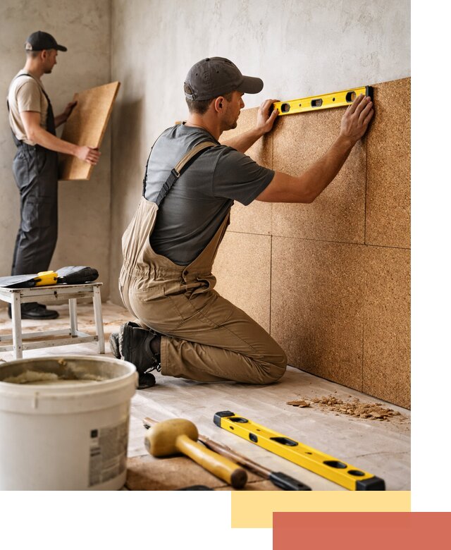 Монтаж пробковых панелей на стены в Пугачеве быстро и качественно