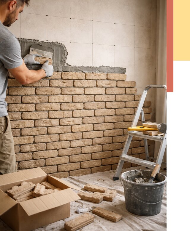 Монтаж декоративного кирпича в Пугачеве от 3251 руб./м² — быстро и недорого | ОТДЕЛОЧНИК-Пгч