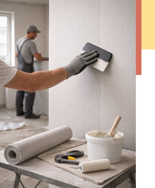 Поклейка обоев под покраску в Пугачеве от 3556 руб. за м2 | ОТДЕЛОЧНИК-Пгч