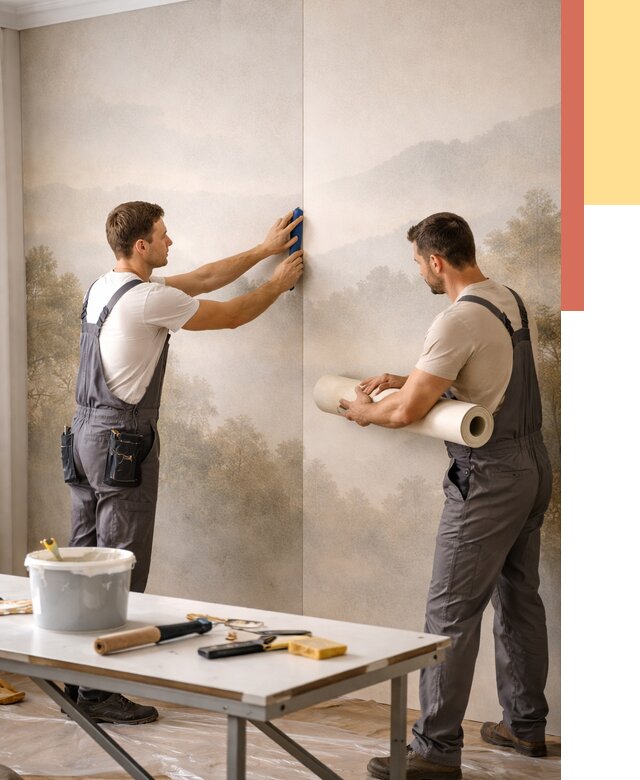 Поклейка фотообоев в Пугачеве от 8636 руб/м² — быстро и недорого | ОТДЕЛОЧНИК-Пгч