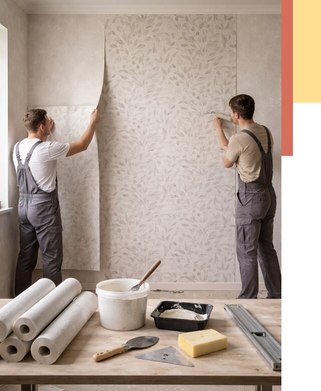 Поклейка обоев с подбором рисунка в Пугачеве от 3556 руб. | ОТДЕЛОЧНИК-Пгч - быстро и недорого