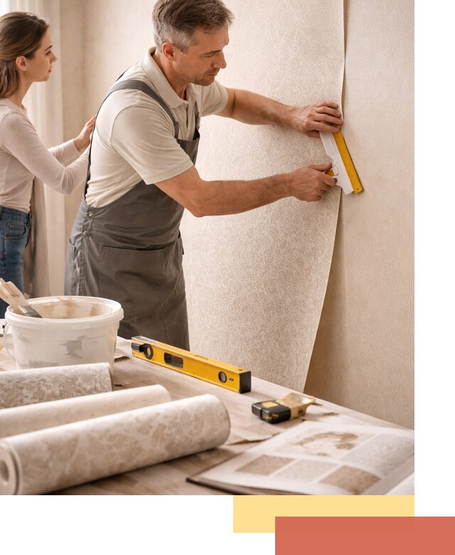 Поклейка обоев с подбором рисунка в Пугачеве