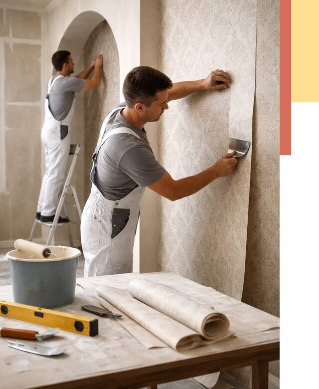 Поклейка обоев на сложные стены в Пугачеве от 2845 руб. под ключ | ОТДЕЛОЧНИК-Пгч