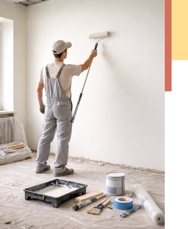 Покраска стен водоэмульсионной краской в Пугачеве от 457 руб. за м² | ОТДЕЛОЧНИК-Пгч