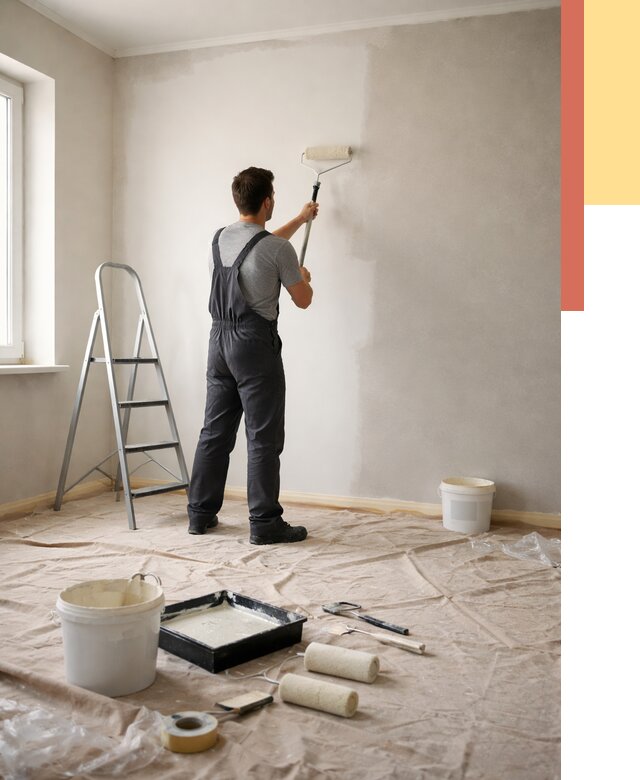 Покраска стен моющейся краской в Пугачеве от 356 руб./м² — быстро и недорого | ОТДЕЛОЧНИК-Пгч