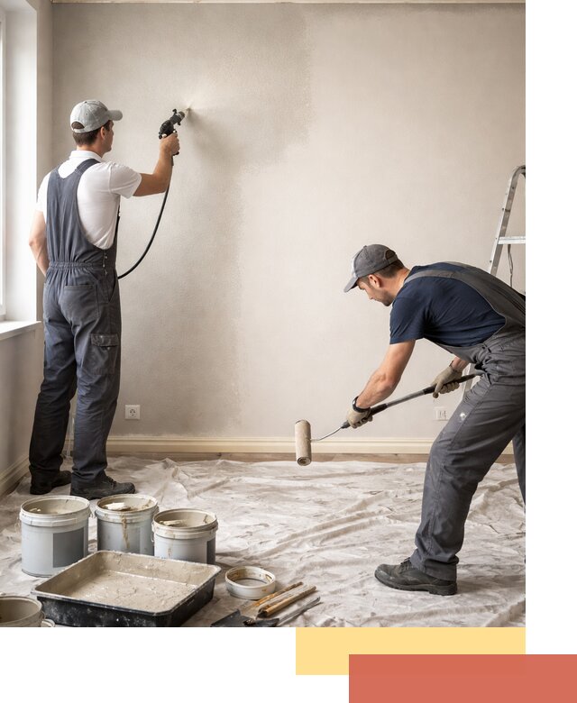 Покраска стен моющейся краской и защита поверхностей в Пугачеве