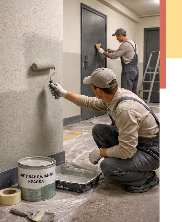 Покраска стен антивандальной краской в Пугачеве от 4572 руб./м² под ключ | ОТДЕЛОЧНИК-Пгч