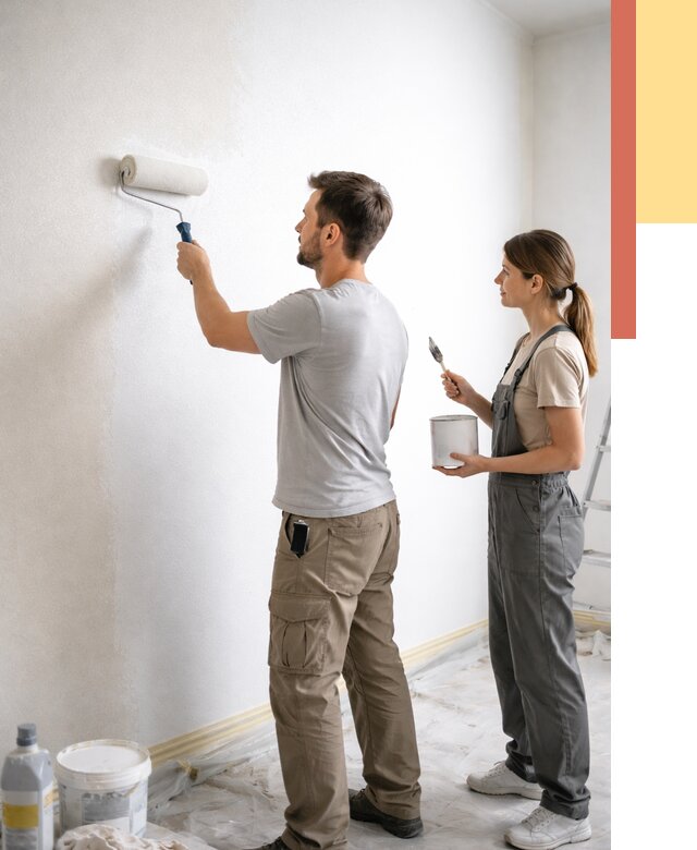 Окраска стен по стеклохолсту в Пугачеве от 4572 руб/м² под ключ | ОТДЕЛОЧНИК-Пгч