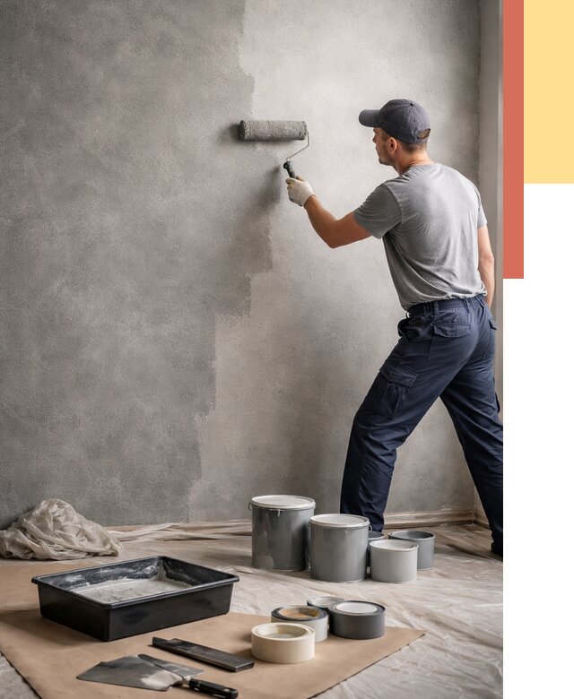 Покраска стен под бетон в Пугачеве от 660 руб. за м2 — быстро и недорого | ОТДЕЛОЧНИК-Пгч