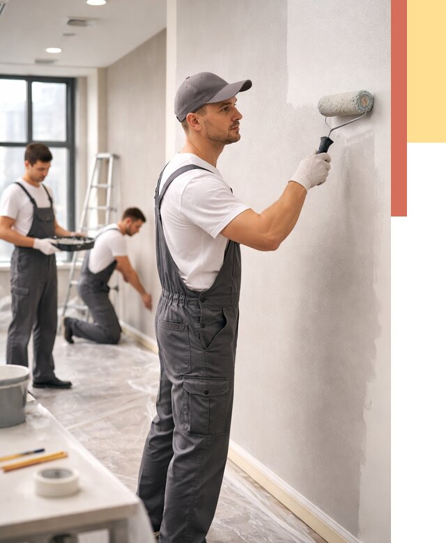 Покраска стен в офисе в Пугачеве от 8636 руб. — быстро и недорого | ОТДЕЛОЧНИК-Пгч