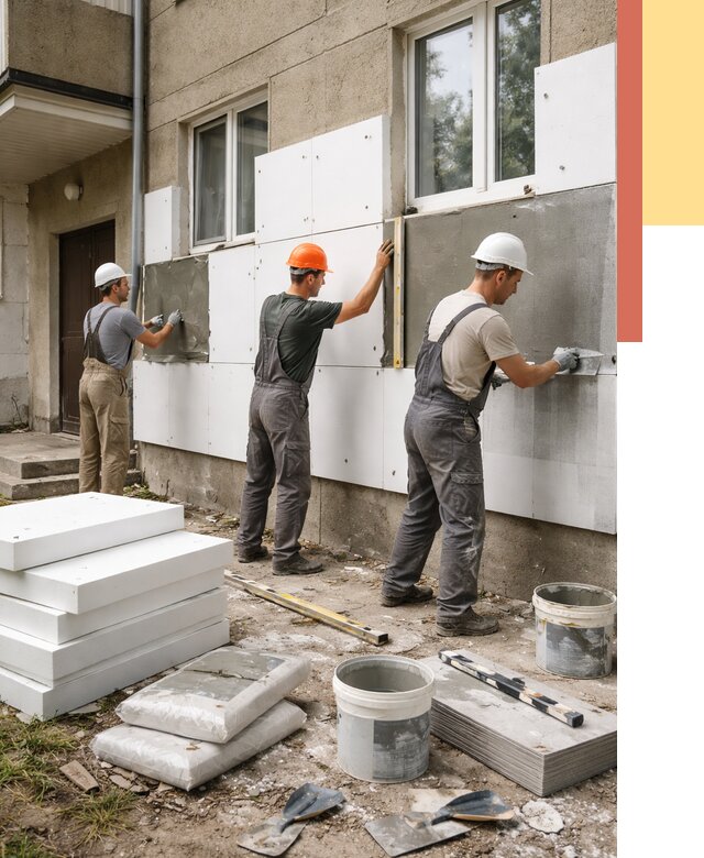 Утепление стен пенопластом в Пугачеве от 1778 руб. — недорого и под ключ | ОТДЕЛОЧНИК-Пгч