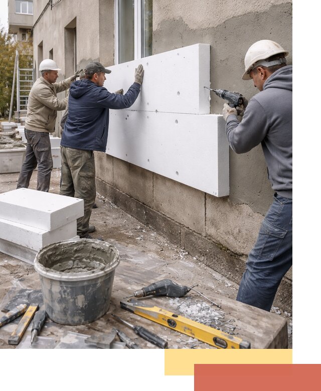 Утепление наружных стен пенопластом в Пугачеве