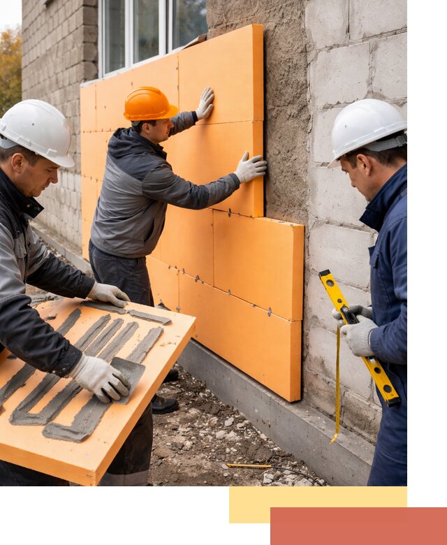 Утепление фасада пеноплексом под ключ в Пугачеве