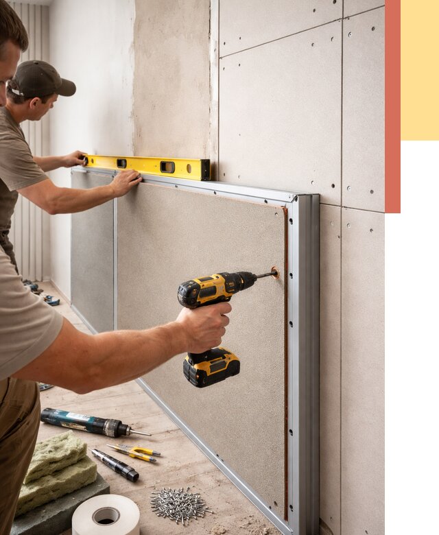 Шумоизоляция стен панелями ЗИПС в Пугачеве от 2235 руб./м² под ключ | ОТДЕЛОЧНИК-Пгч