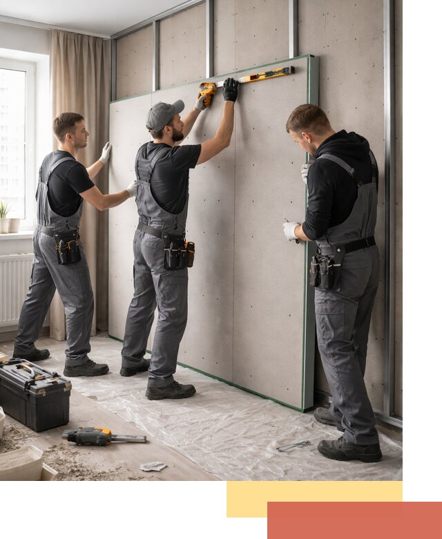 Шумоизоляция стен панелями ЗИПС в Пугачеве для жилых и коммерческих помещений