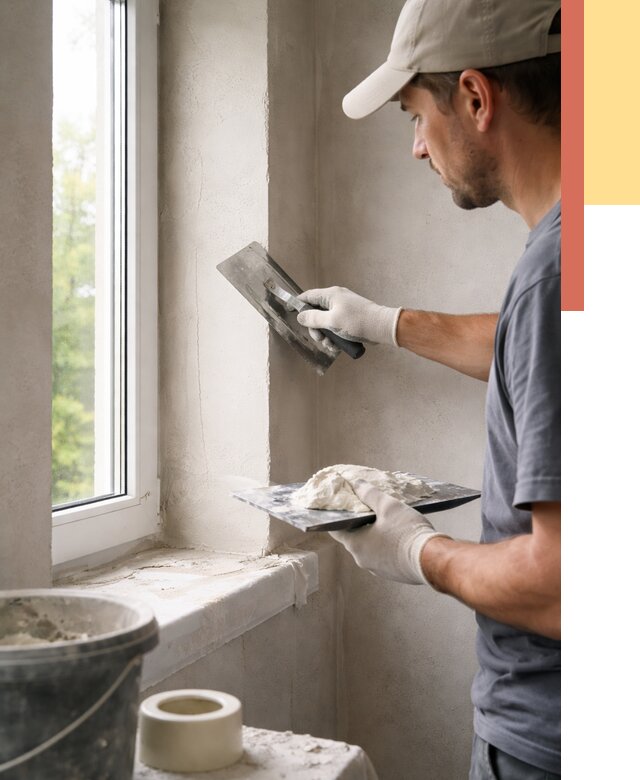 Штукатурка откосов в Пугачеве от 4572 руб/м² — услуги и выравнивание под ключ | ОТДЕЛОЧНИК-Пгч