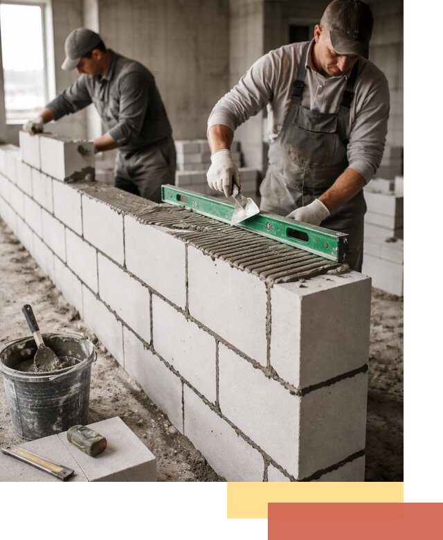 Кладка перегородок из газобетона в Пугачеве быстро и качественно