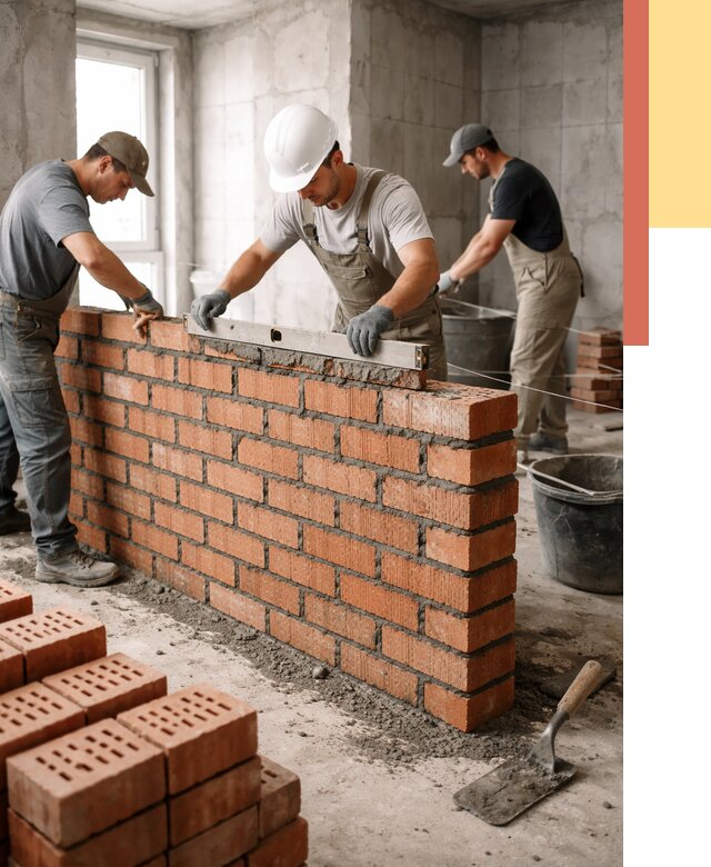 Кладка перегородок из кирпича в Пугачеве от 3556 руб. за м² | ОТДЕЛОЧНИК-Пгч