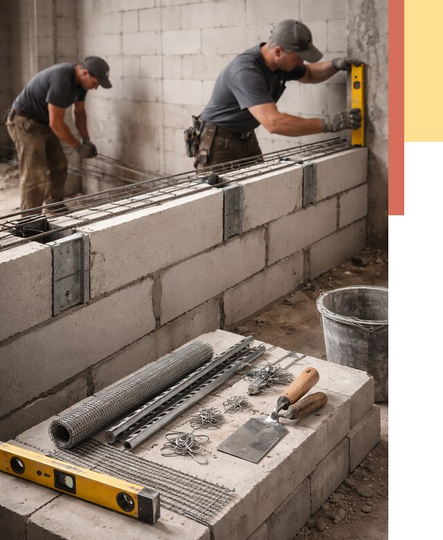 Армирование кладки перегородок в Пугачеве от 762 руб. под ключ | ОТДЕЛОЧНИК-Пгч