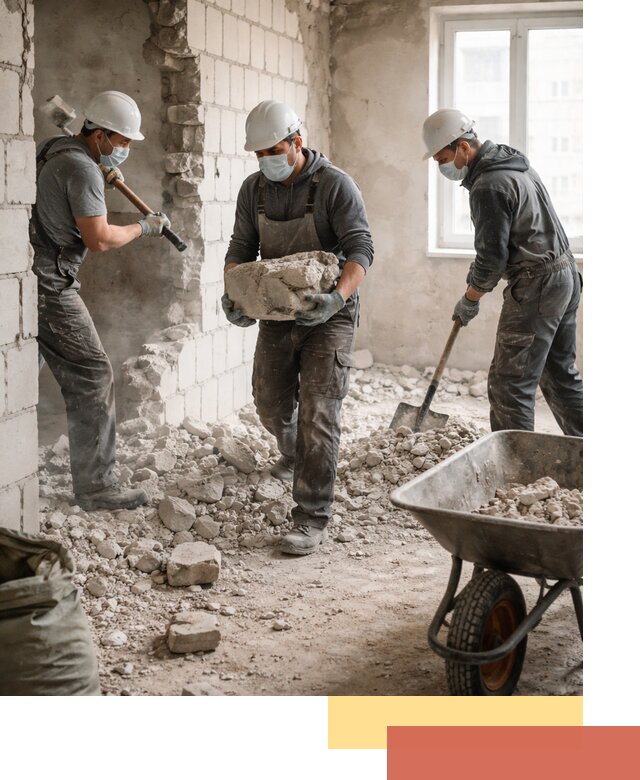 Демонтаж блочных перегородок в Пугачеве быстро и аккуратно