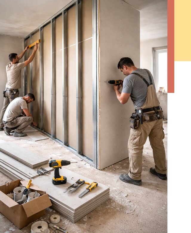 Монтаж однослойной перегородки из гипсокартона в Пугачеве от 660 руб. | ОТДЕЛОЧНИК-Пгч