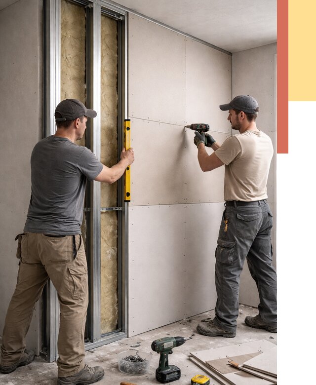 Монтаж двухслойной перегородки из гипсокартона в Пугачеве от 1473 руб. | ОТДЕЛОЧНИК-Пгч