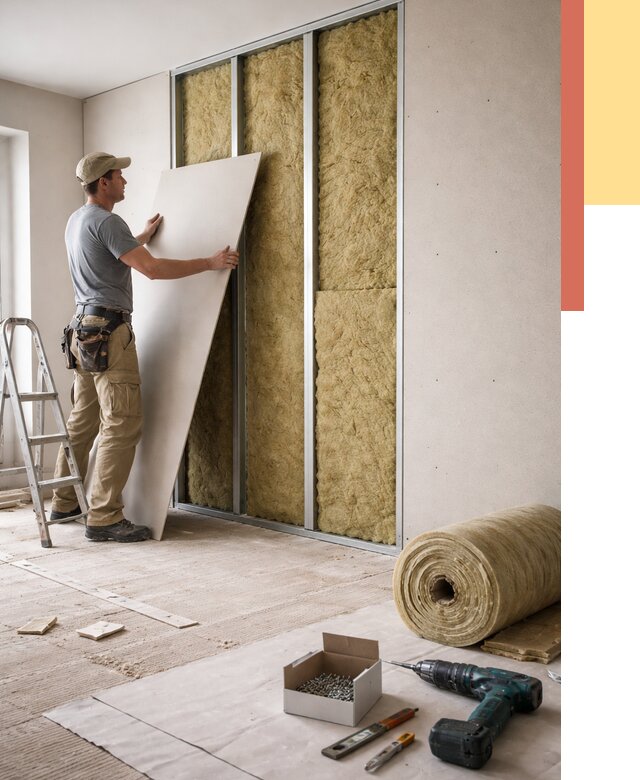 Перегородка из гипсокартона с шумоизоляцией в Пугачеве от 3170 руб. | ОТДЕЛОЧНИК-Пгч