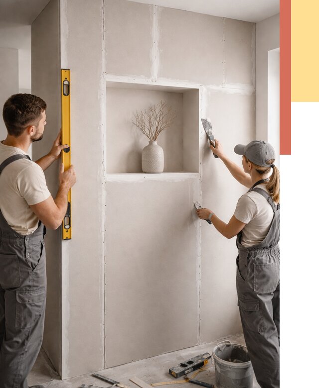 Перегородка из гипсокартона с нишей в Пугачеве от 3302 руб. под ключ | ОТДЕЛОЧНИК-Пгч