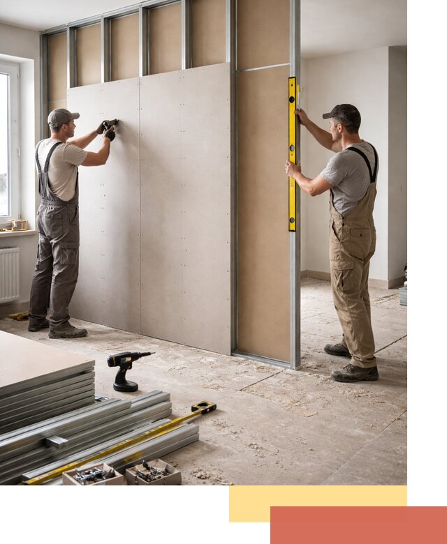 Зонирующая перегородка из гипсокартона под ключ в Пугачеве