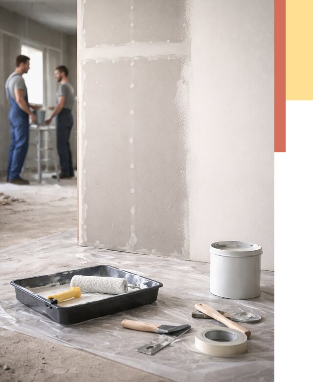 Покраска перегородок из гипсокартона в Пугачеве от 4572 руб. под ключ | ОТДЕЛОЧНИК-Пгч