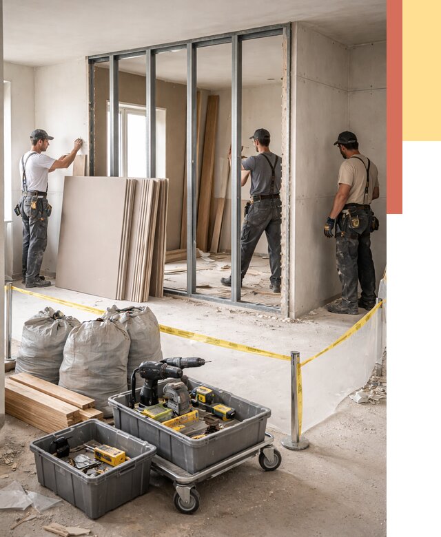 Перенос гипсокартонной перегородки в Пугачеве под ключ от 4572 руб. | Демонтаж и монтаж – ОТДЕЛОЧНИК-Пгч