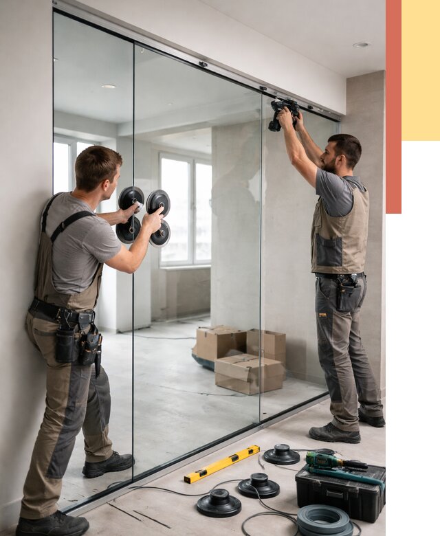 Монтаж стеклянных перегородок в Пугачеве от 6604 руб. | ОТДЕЛОЧНИК-Пгч