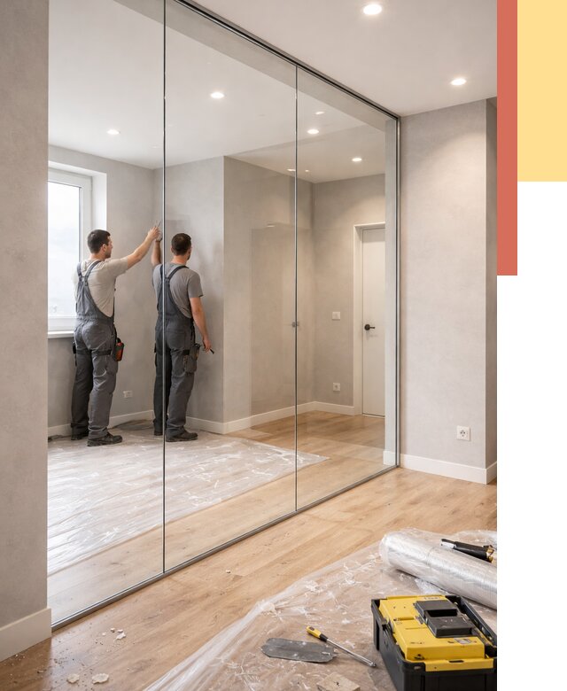 Безрамные стеклянные перегородки в Пугачеве — монтаж от 9652 руб. | ОТДЕЛОЧНИК-Пгч