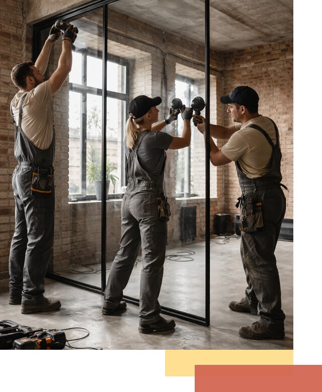 Стеклянные перегородки лофт — изготовление и монтаж в Пугачеве