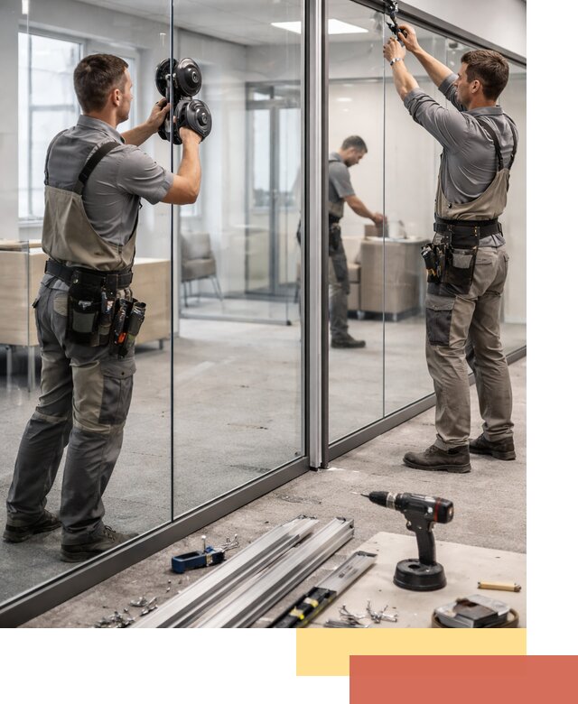 Стеклянные офисные перегородки под ключ в Пугачёве