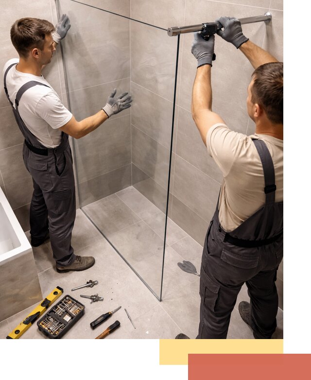 Стеклянные перегородки для душа в Пугачеве — изготовление и монтаж