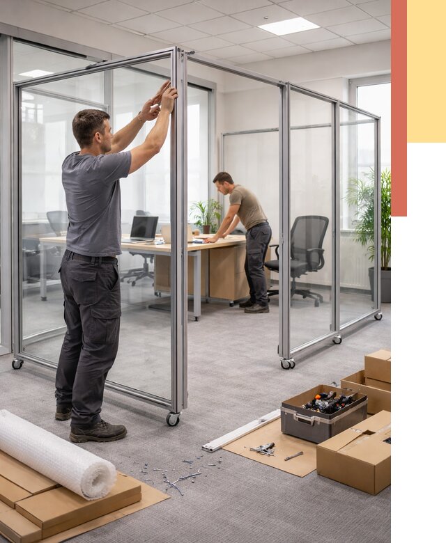 Мобильные офисные перегородки в Пугачеве от 12700 руб. — установка под ключ | ОТДЕЛОЧНИК-Пгч