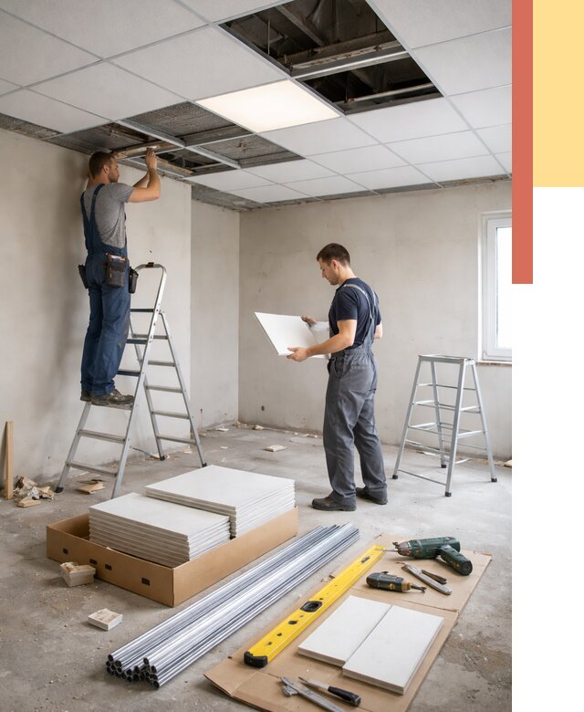 Монтаж потолка армстронг в Пугачеве от 4572 руб/м2 — быстрая установка под ключ | ОТДЕЛОЧНИК-Пгч