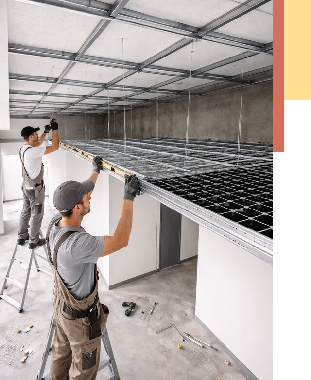 Монтаж потолка грильято в Пугачеве от 457 руб./м² — быстрая сборка под ключ | ОТДЕЛОЧНИК-Пгч