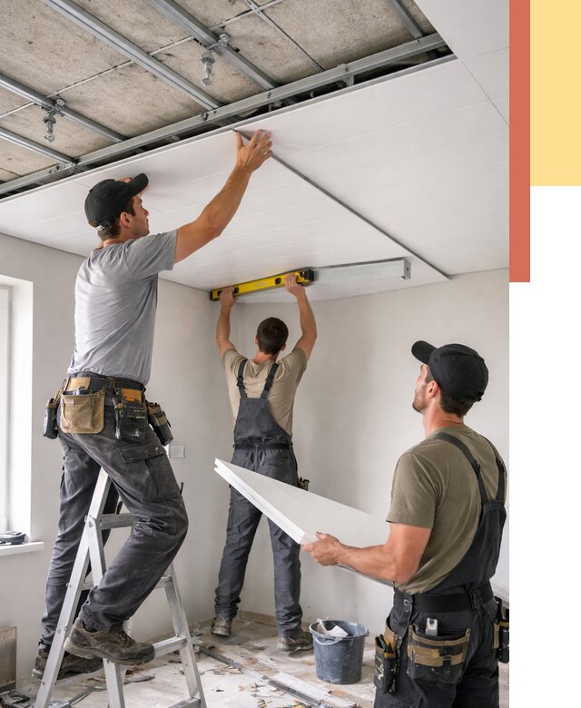 Монтаж потолка из ПВХ панелей в Пугачеве от 3556 руб./м2 — быстро и недорого | ОТДЕЛОЧНИК-Пгч