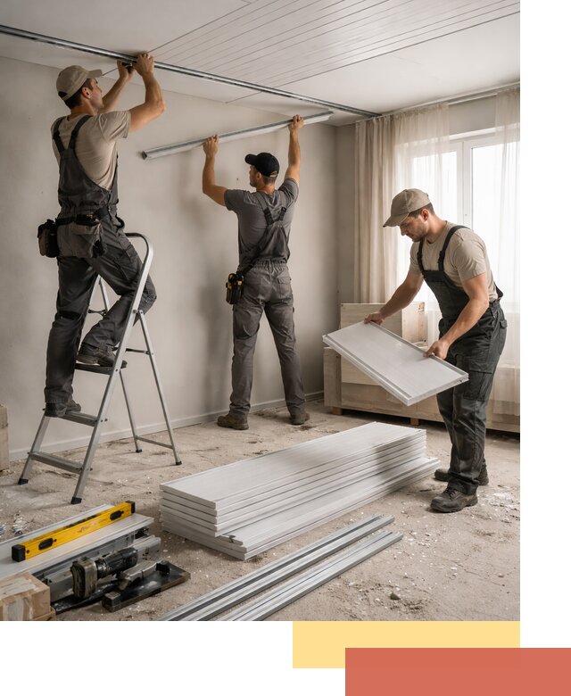 Монтаж потолка из ПВХ панелей в Пугачеве оперативно и качественно